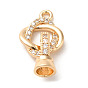 Brass Micro Pave Cubic Zirconia Pendant, Double Round
