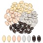 80Pcs 4 Colors 304 Stainless Steel Chain Tabs, Chain Extender Connectors, Oval