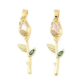 Цветок латунные микро проложить кубического циркония подвески