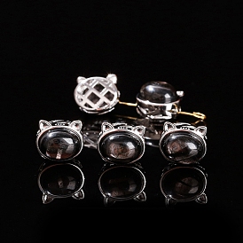 Natural Hypersthene Beads, with Alloy Finding, Cat