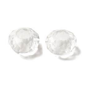 Perles européennes acryliques transparentes, Perles avec un grand trou   , facettes rondelle