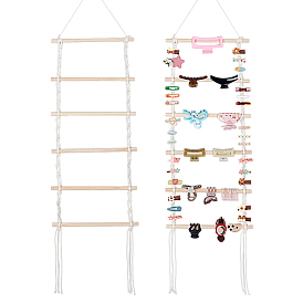 Деревянная и хлопковая подставка для хранения аксессуаров для волос и заколок