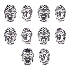 Perles bouddhistes 304 en acier inoxydable, tête de bouddha