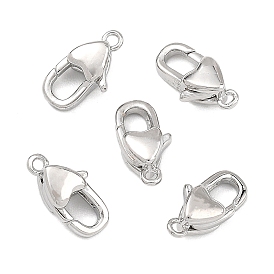 SHEGRACE Brass Lobster Claw Clasps, Heart, Lead Free & Cadmium Free & Nickel Free