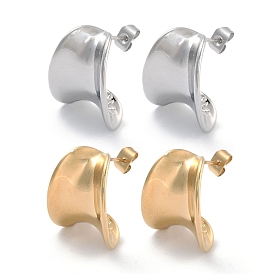 Ion Plating(IP) 304 Stainless Steel Stud Earrings, Jewelry for Women, Twist