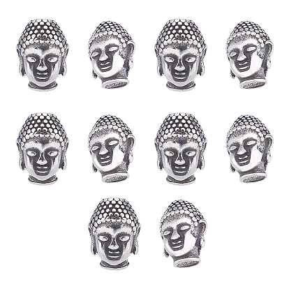 Perles bouddhistes 304 en acier inoxydable, tête de bouddha