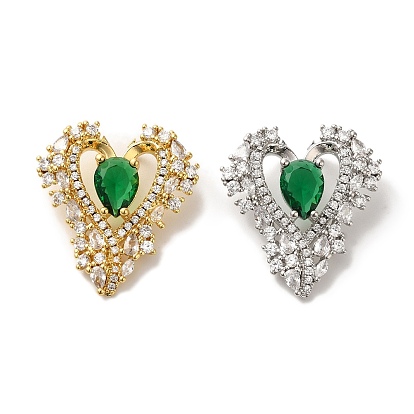 Стойка металлическая латунная микропрофилированная кубическая циркония подвески, со стеклом, долговечный, без кадмия и без свинца, сердце