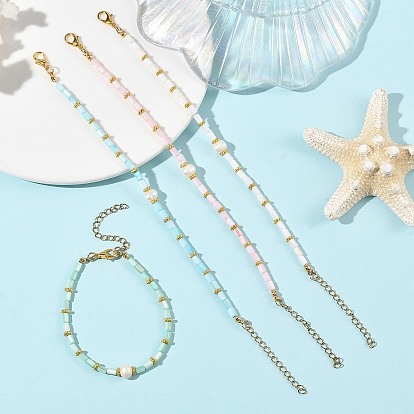 Natural Cultured Freshwater Pearl & Dyed Freshwater Shell Beaded Bracelets for Women