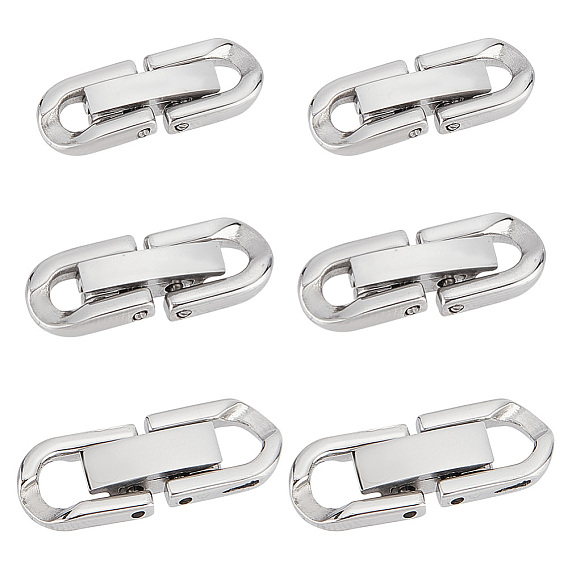 6 шт. 3 стили 304 раскладывающиеся застежки из нержавеющей стали, овальные