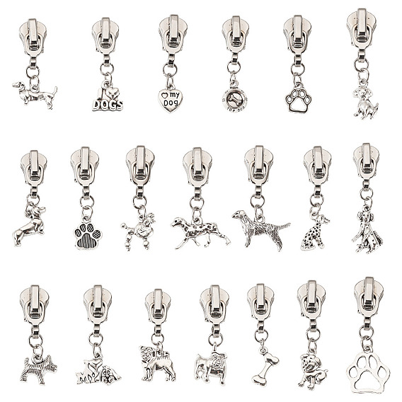 20 ползунки на молнии из легкого сплава, Сплав с подвесками