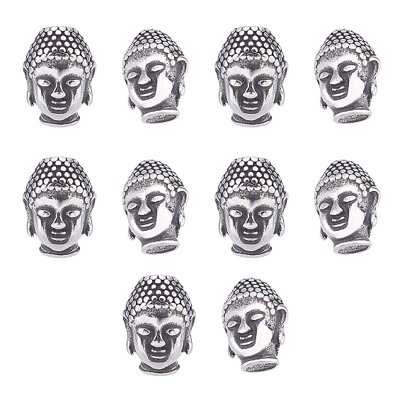 Buddhistische 304 Edelstahlperlen, Buddha-Kopf