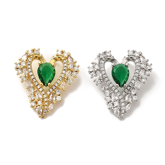 Стойка металлическая латунная микропрофилированная кубическая циркония подвески, со стеклом, долговечный, без кадмия и без свинца, сердце