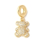 Латунное микропейв с кубическим цирконием европейские подвески с подвесками, без кадмия и без свинца, медведь