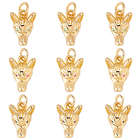 10 кулоны из латуни с микрочастицами и кубическим цирконием., с прыжковых колец, прелести волка, реальный 18 k позолоченный