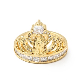 Прозрачная корона из кубического циркония, открытое кольцо-манжета, стеллаж для латунных украшений для женщин, без кадмия и без свинца