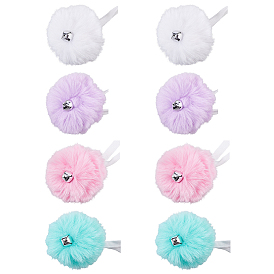 4 Пары 4 Цвета Помпоны для роликовых коньков с подвеской в виде колокольчика из сплава и полиэстеровым шнуром