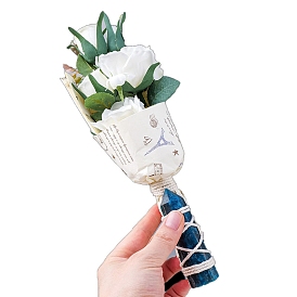 Ramos artificiales de piedras preciosas, regalo de flor de tulipán para cumpleaños