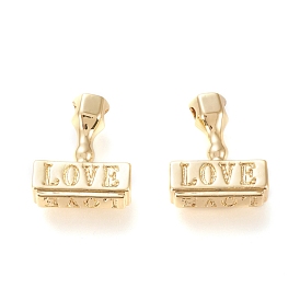Brass Pendants, for Valentine's Day, Long-Lasting Plated, Hammer with Word Love