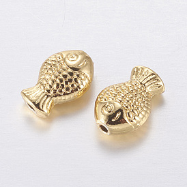 Brass Beads, Long-Lasting Plated, Fish