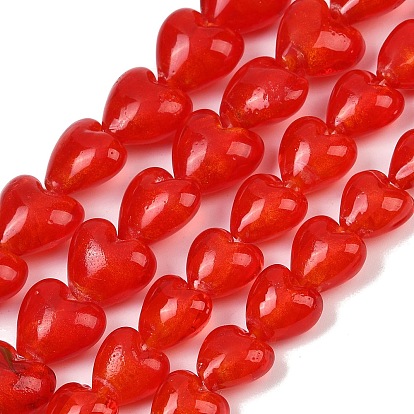 Ручной Стеклянные витые бусины нити, сердце