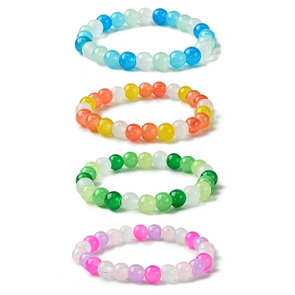 8круглые женские эластичные браслеты из стеклянных бусин диаметром мм