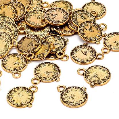 Pendentifs en alliage de style tibétain, sans cadmium et sans plomb, horloge, 20x16x1mm, Trou: 1mm