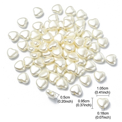 Perles de nacre en plastique ABS, fantôme blanc