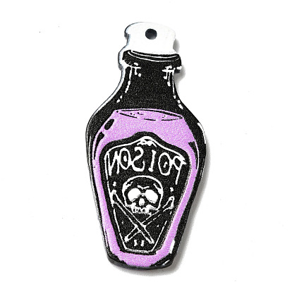 Halloween-Acryl-Anhänger, für DIY-Ohrringfunde, Flasche
