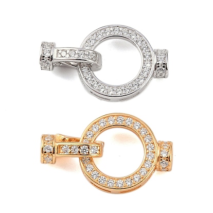 925 стерлингового серебра микро проложить кубического циркония раз за застежками, кольцо