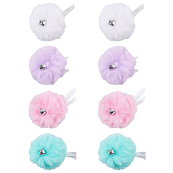 4 Пары 4 Цвета Помпоны для роликовых коньков с подвеской в виде колокольчика из сплава и полиэстеровым шнуром