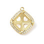 Brass Micro Pave Cubic Zirconia Pendant Bails, Cadmium Free & Nickel Free & Lead Free, Rhombus