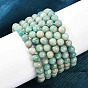 Браслеты из натуральных бусин амазонита для мужчин и женщин, круглые