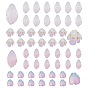80Pcs 4 Style Glass Pendants, with Glitter Powder, Petaline