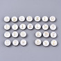 Natural Freshwater Shell Beads, with Golden Plated Brass Etched Metal Embellishments, Horizontal Hole, Flat Round with Letter, Alphabet, Seashell Color