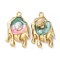Подвески из эмалевого сплава легкого золота, тающие чары, с ABS имитации жемчуга, стойки покрытие