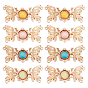 8 Sets 4 Colors Alloy Snap Lock Clasps, with Mixed Color Enamel, Butterfly