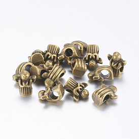 Perles européennes de style européen tibet, sans plomb et sans cadmium, grand trou perles européennes, ange, 13x11x8mm, Trou: 4.5mm