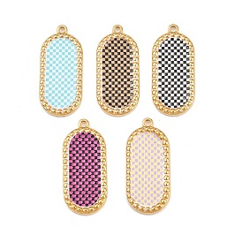 Печатные 304 подвески из нержавеющей стали, овальные амулеты, вакуумное покрытие pvd, реальный 18 k позолоченный