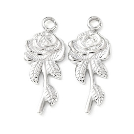 304 подвески из нержавеющей стали, цветок розы, без кадмия и без свинца и без никеля