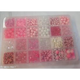 DIY Beads Jewelry Making Finding Kit, Including Glass Seed & Acrylic & Polymer Clay Disc Beads, Letter & Heart & Star & Round