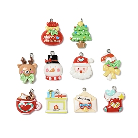 Рождественские подвески из смолы, с железными петлями, разнообразные