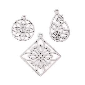 Буддийские 304 полые подвески из нержавеющей стали, амулеты сакральной геометрии