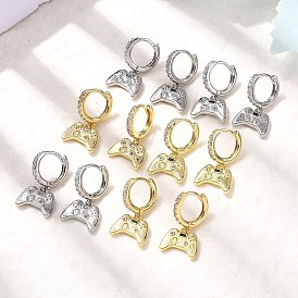 Латунные микро проложить серьги обруча кубического циркония, стойки покрытие, долговечный, без кадмия и без свинца, игровой автомат