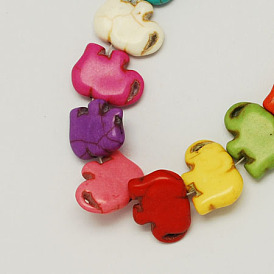 Synthetical Turquoise Beads Strands, Dyed, Elephant