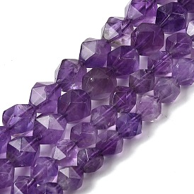 Природный аметист нитей бисера, звезды вырезать круглые бусы, граненые