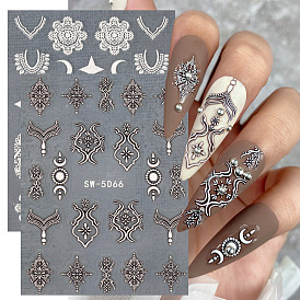 5d pegatinas de pvc para decoración de uñas, calcomanías anaglifo, para decoraciones con puntas de uñas, patrón mixto