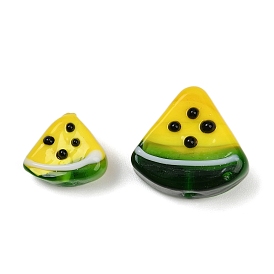 Ручной работы Lampwork неровный бисер, арбуз