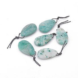 Pendentifs amazonite naturelles, charme de larme