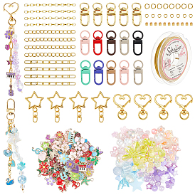 DIY-Schmuck-Kits, einschließlich Acryl-Perlen, Eisenkette, Messingkette, Legierung Drehverschlüsse