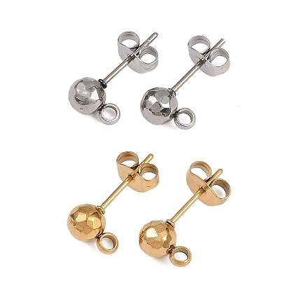 304 Выводы серьги из нержавеющей стали шпилька, с петлей, ионное покрытие (ip), круглые